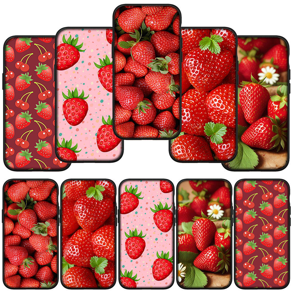 

Чехол для телефона Samsung Galaxy S24 S23 iPhone 15 14 Xiaomi Redmi Note 13 12 11 8 10 9 Pro Max X XR OPPO A15 Huawei Strawberry Fruit Summer Cover for Samsung Galaxy A8 Plus 2018 аэро