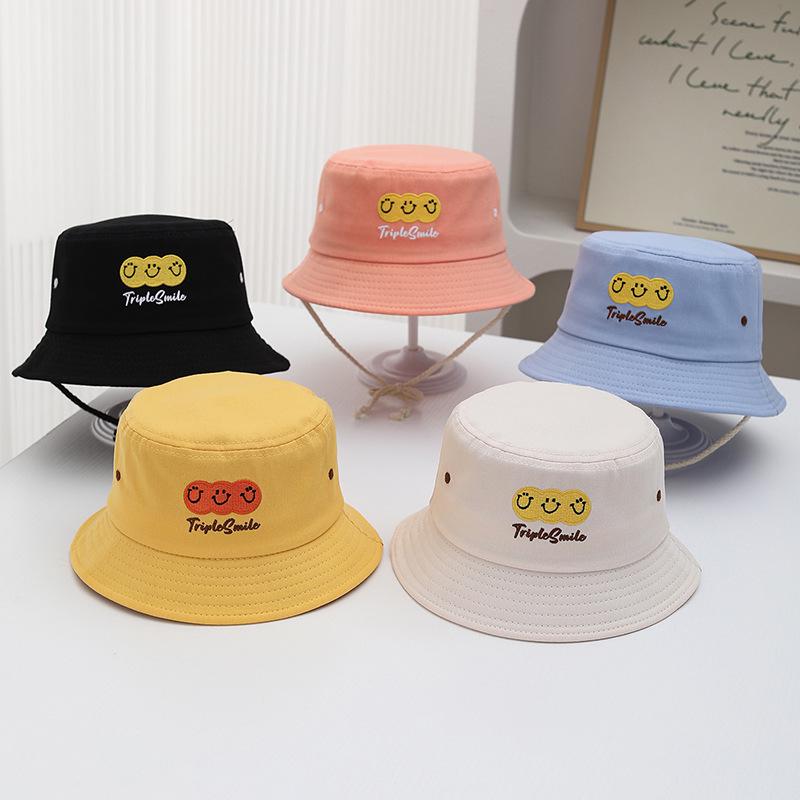 Korean Spring 2026 Baby Smiley Face Bucket Hat for Boys and Girls - Cute, Adorable, Sun Protection Fisherman Style