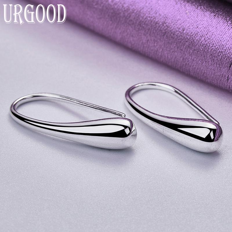 Серьги-подвески в виде капель воды/дождя из стерлингового серебра 925 пробы — фото 5