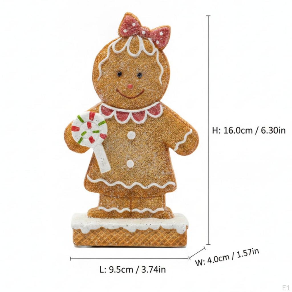 Gingerbread Man Figurine Holiday Tabletop Christmas Decoration for Collectors,