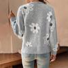 Women's Spring and Autumn Floral Pattern Button-down Cardigan