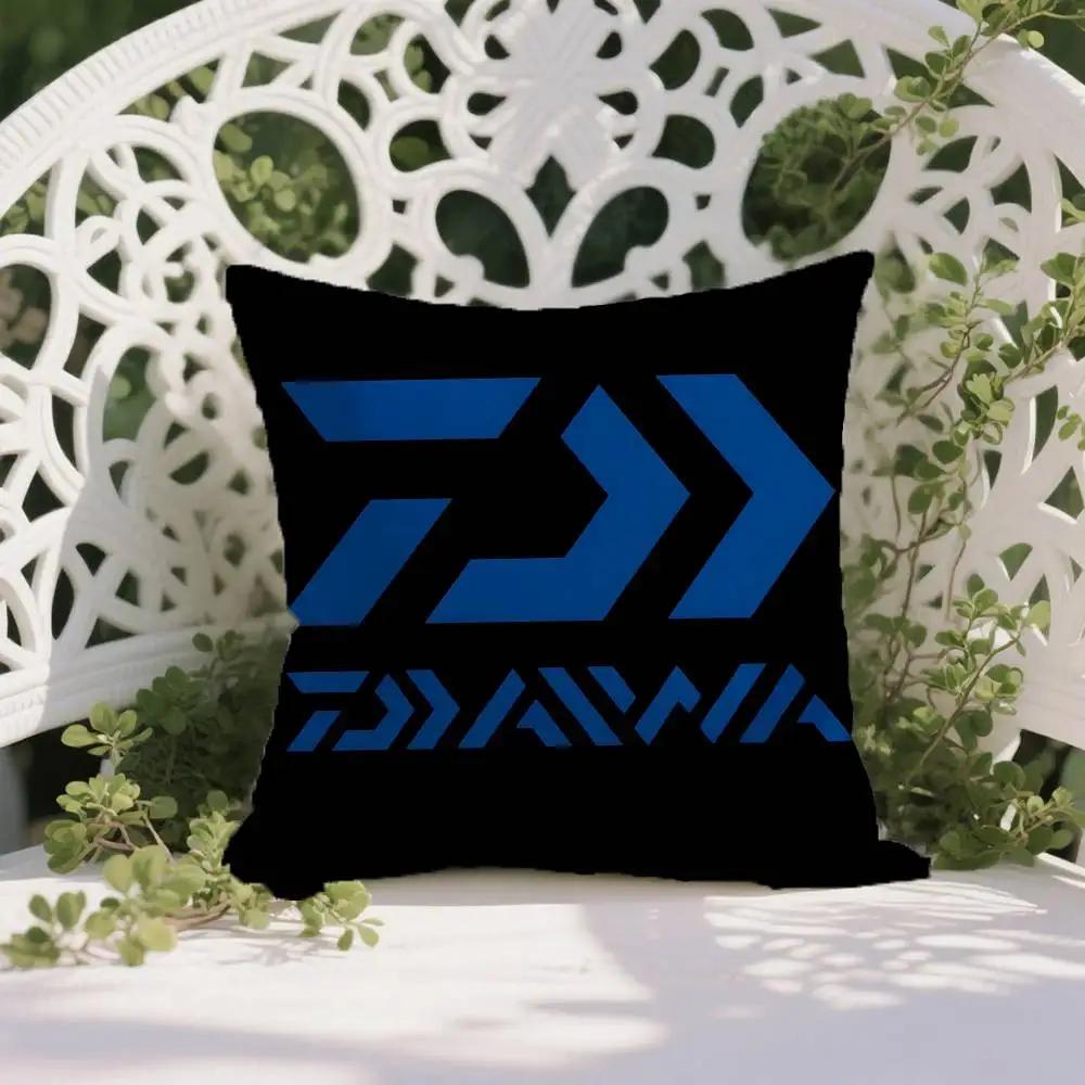 Cool DuckDAIWAAWARE For Fishing Art Pillow Case Anti-dustmite Pillowcase Invisible Zipper Silky Short Plush Sofa Cushion Cover