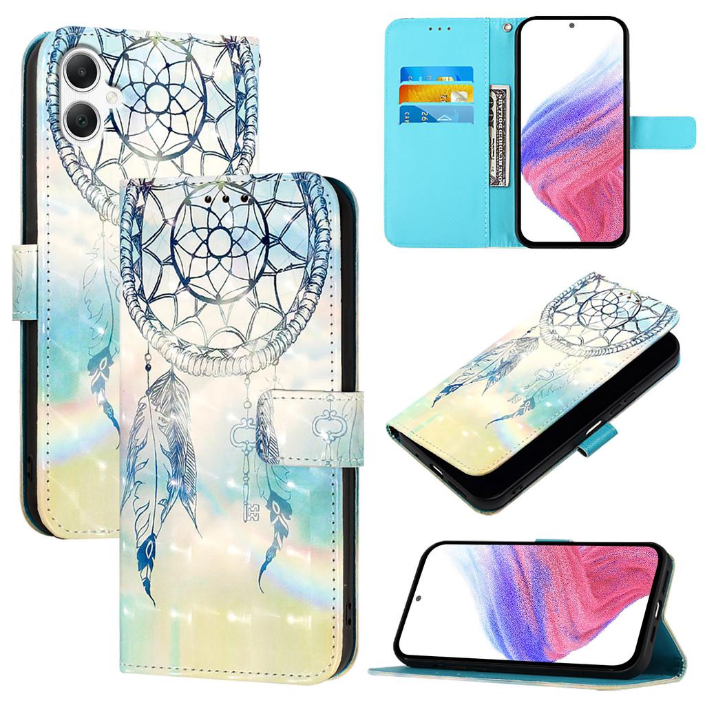 For Samsung Galaxy A06 4G Leather Case Pattern Printing Wallet Stand Mobile Cover with Strap