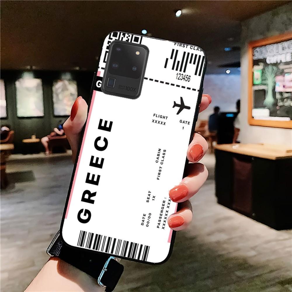 Cute FIRST CLASS PLANE TICKET Phone Case For Samsung S 9 10 20 21 22 23 30 23 24 plus lite Ultra FE S10lite Fundas