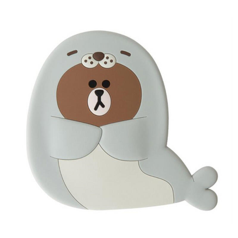 Line Friends Silicone Hand Mirror - Happy Brown