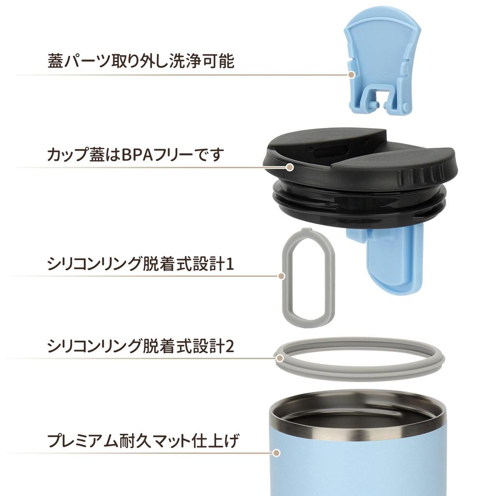 TYESO Tumbler s víčkem, Nepropustný, Vakuově izolovaný, Velký objem, Nerezová termoska, Láhev na vodu, Šálek na kávu, Přímé pití, Přenosný,