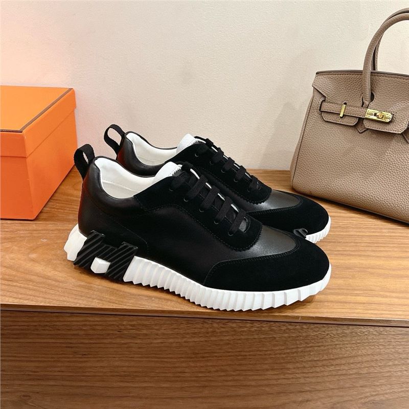 European high-end sports and leisure shoes new breathable simple leather lace-up running trend sports shoes