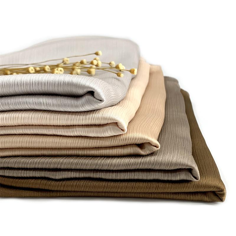 Crinkle Satin Chiffon Hijab for Muslim Women Mini Crepe Plain Shawl Wrinkle Solid Long Turban Islam Headscarf