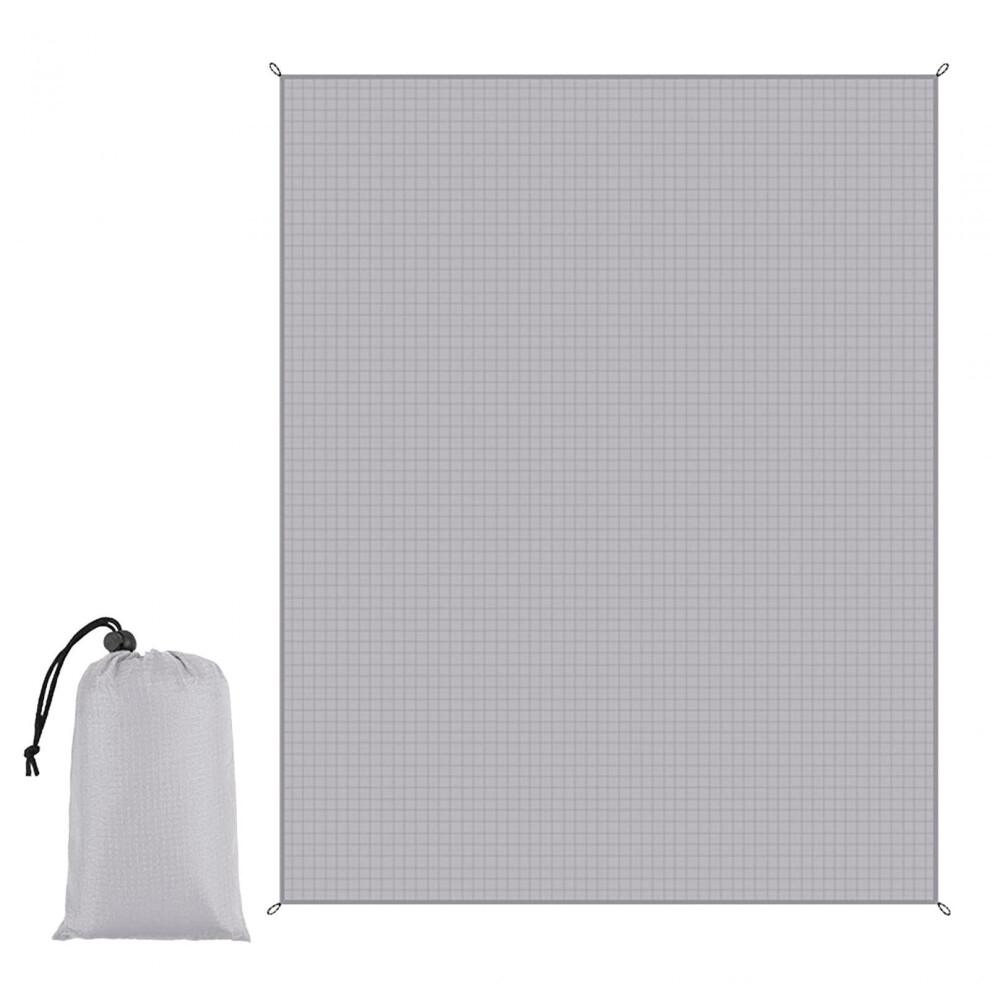 Couverture de Camping Tapis de Pique-nique Imperméable Pliable Tapis de Plage Gris Clair