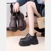 Muffin platform retro British style big head small leather shoes commuting simple and versatile loafers women's 2024 spring new models