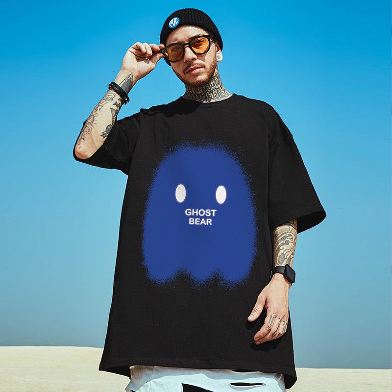 T18 Polyester Hip Hop Oversized T-Shirt, M-8XL - Short Sleeve Hong Kong Style, Plus Size Trend