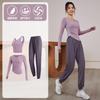 Womens Quick-Dry Fitness Set Gym Yoga Running Long Sleeve Top Pants Sportswear