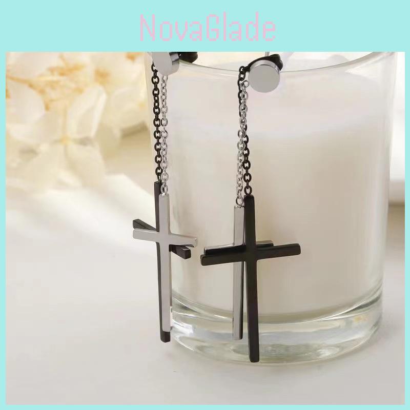Stunning Alloy Geometric Cross Dangle Earrings Fashionable Street Style