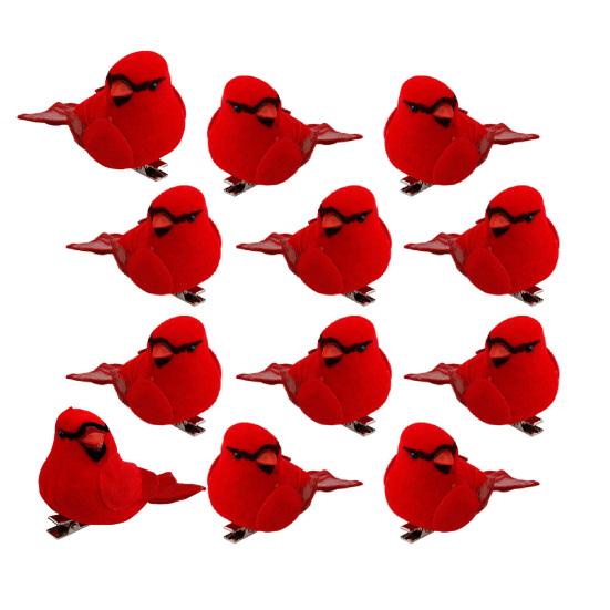 

Декор из искусственной птицы с зажимами, долговечный портативный реалистичный мини-украшение в виде летающей птицы для вечеринки красный