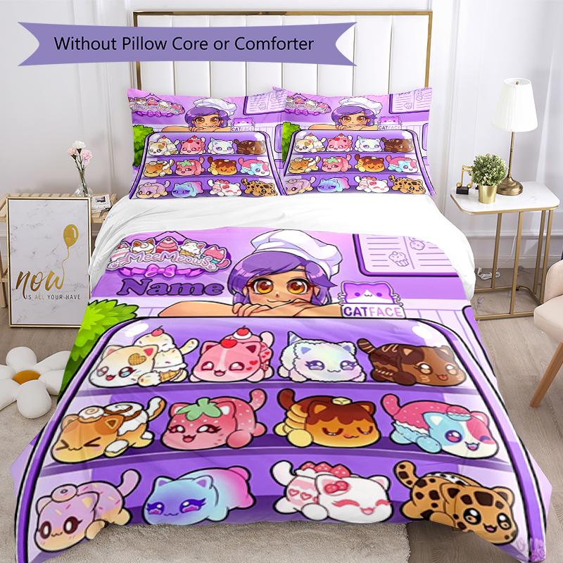 Set Biancheria da Letto Aphmau Personalizzato con Nome (3 Pezzi) Chiusura con Bottoni Include 1 Copripiumone e 2 Federe, Morbido e Confortevole per Tutte le Stagioni.