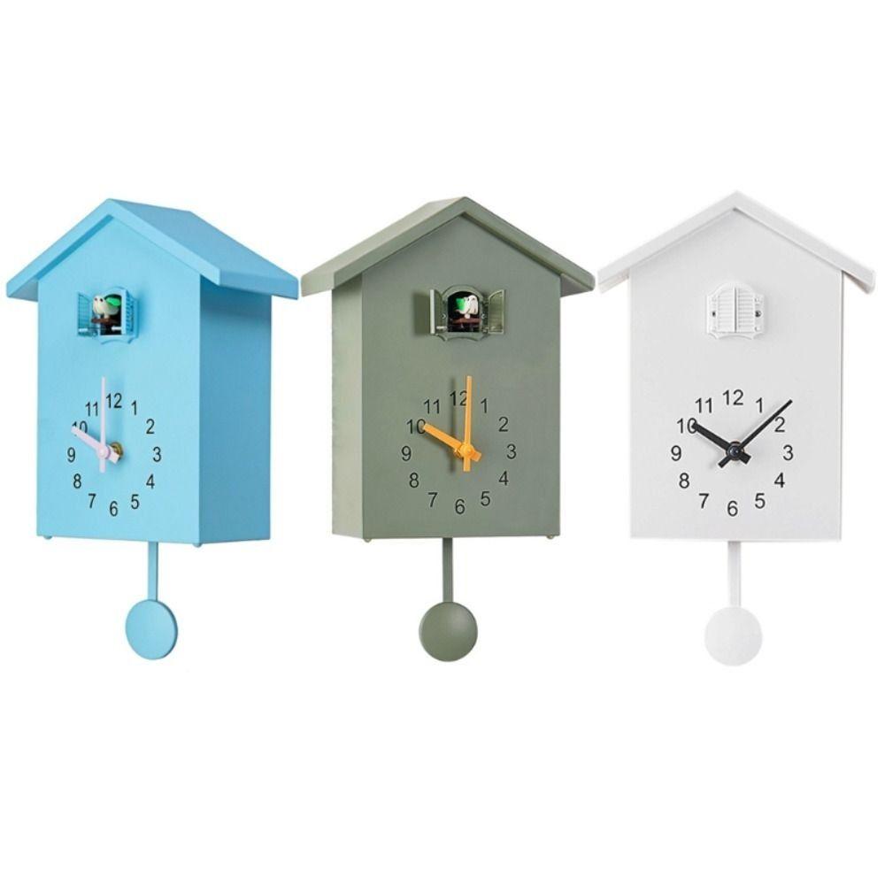 Accurate Bird House Clock House Shape Wall Art Modern Design Cuckoo Chime Garden
