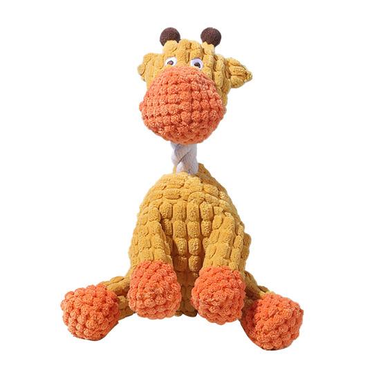 Dogs Plush Toy Stuffed Animal Chew Toy Squeaky Plush Elephant Lion Goat Giraffe Dog Tug Toy for Aggressive Chewers Play And Indoor Puppies Teething