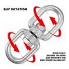 12Pcs M6 Swivel Ring Double Ended Swivel Eye Hook with M6 Snap Hooks, Stainless Steel Eye to Eye Heavy Duty Swivel Ring Kit for Web Tree Swing