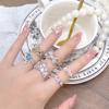 [Knot Dream] Full Diamond Bow Colored Treasure Zircon Stacked Ring Sweet Niche Light Luxury High-End Ring