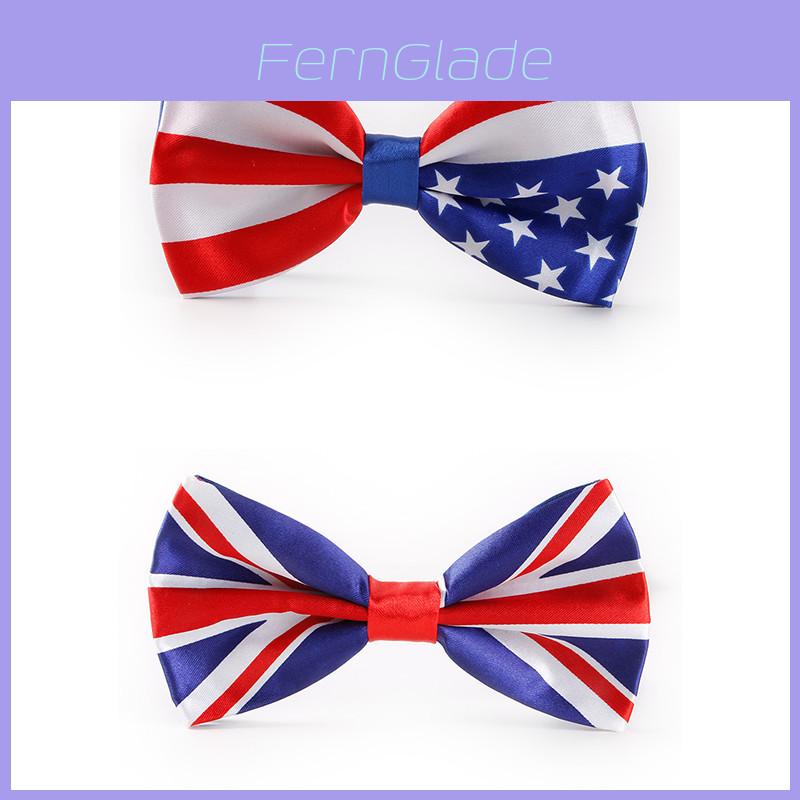 Stylish Union Jack Usa Flag Silk Bow Tie For Fancy Dress Costumes