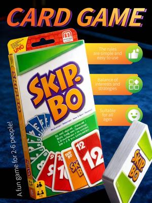 Skip-Bo kaardimäng - Lõbus pere- ja sõprade kaardimäng 2-6 mängijale (Sobib igas vanuses)