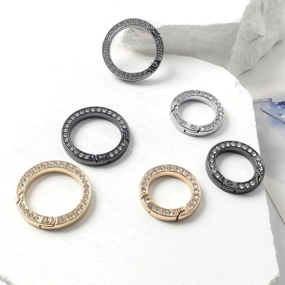 18.8mm Carabiner Black Old Silver Snap Clasp Clip Spring O-Ring Buckles  Purses Handbags Buckles