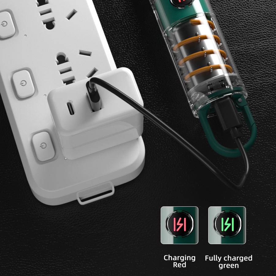 Powerful LED Flashlight USB Rechargeable Portable Camping Lantern with Built-in Battery 5 Mode Lighting Outdoor Emergency Torch