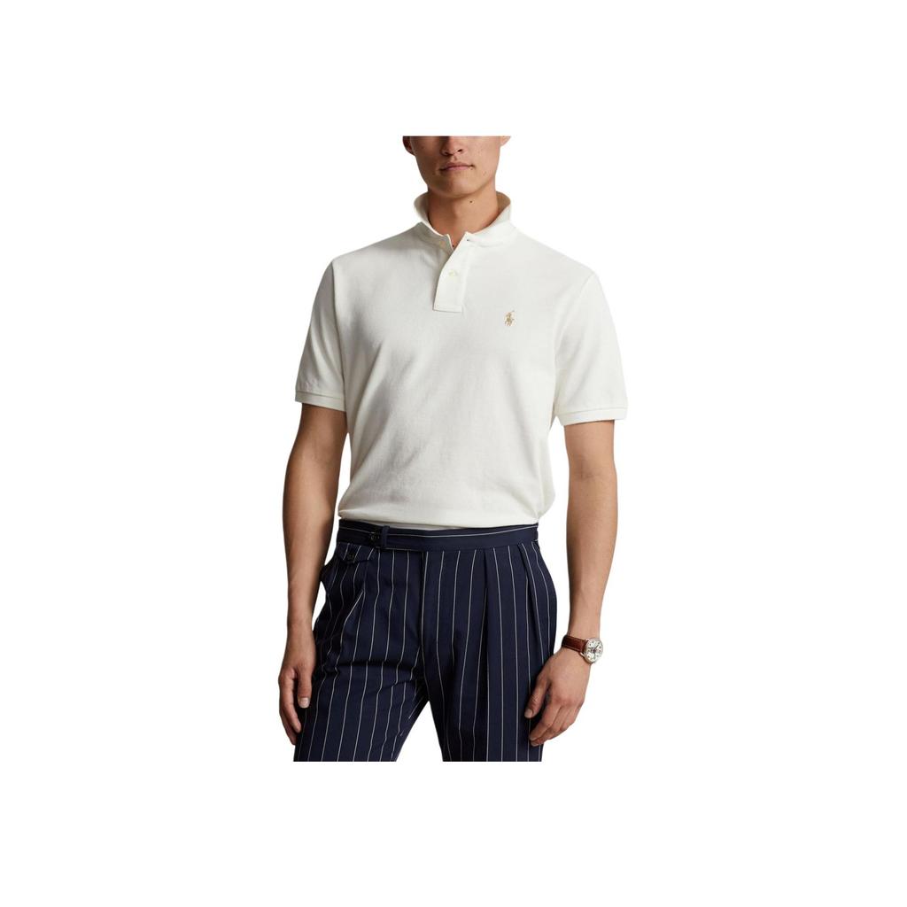Polo Ralph Lauren Camisa Polo de Manga Corta con Botones Bordada Hombre tops Blanco 710910898-008