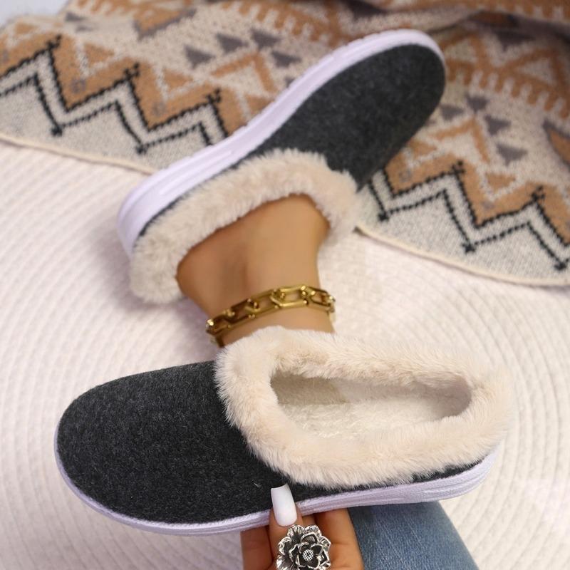 Mao Mao Snow Boots Women's Winter New Thick-soled Short Tube Thickened One Pedal Lazy Light Cotton Shoes