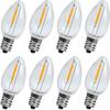 KLY LED Night Light Bulbs, C7 Shatterproof Replacement Led Bulb for String Light, E12 Base Salt Lamp Bulbs, 0.6W Equivalent To 7W, Warm White 2200K,