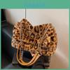 Stylish Leopard Print Pattern Plush Tote Square Bag For Daily Wear