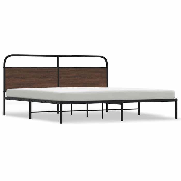 VidaXL Cadre de lit en métal sans matelas chêne marron 180x200 cm 3318656