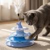 Interactive Cats Turntable Toy With Feather Wand, Multi-Layer Track Puzzle Toy For Indoor Cats, Self-Entertainment & Boredom Relief