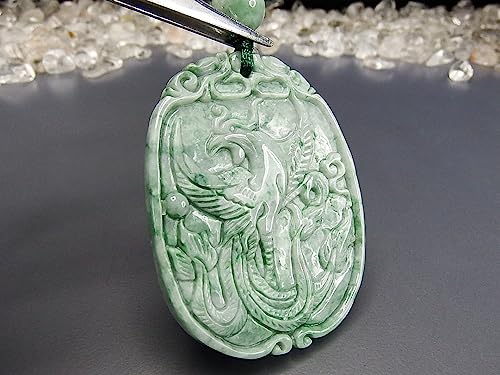 Stone Street Phoenix Carving High-Quality Jadeite Natural Stone Necklace Noble Queen Amulet