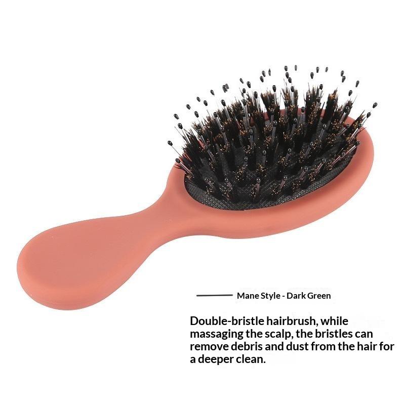 Mini Detangling Hair Brush With Soft Matte Rubber Handle Gentle Scalp Bristles For Curly Hair Massage Daily Travel Use Multi