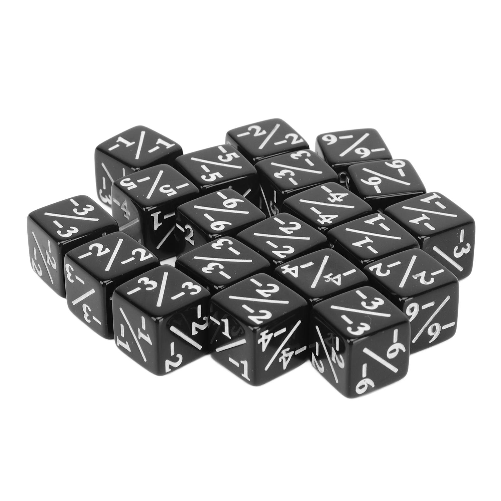 

20pcs Dice Set Puzzle Fun 6 Sided Number Acrylic Dice for Gaming Preschool Education Black чорний