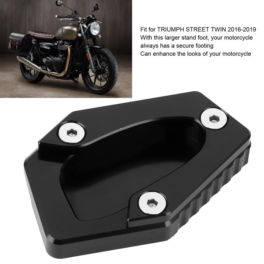 Motorcycle Kickstand Holder Side Stand Plate Extension Pad Fit for STREET TWIN 16‑19