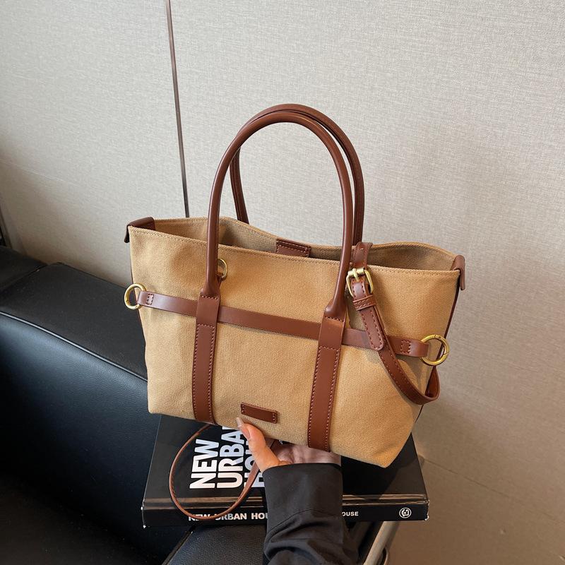 

Ретро сумка-тоут ведро для通勤 женская контрастного цвета новая повседневная простая на плечо мессенджер хаки