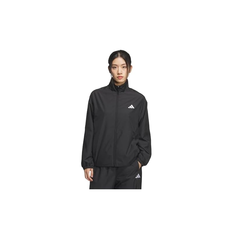 Adidas Track Top Must Haves 3-Stripes Windbreaker Women's QB062 Black/Black (KA0949) Size S