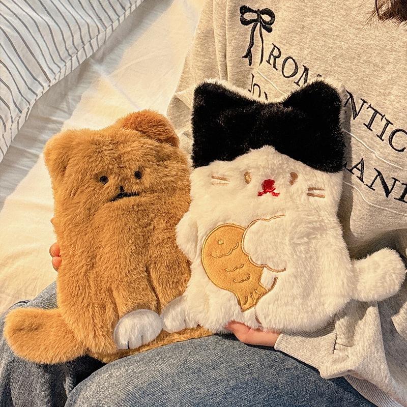 2025 The New Belly Warmer Thick Plush Hand Warmer Cute Cartoon Hot Water Bottle Warm Water Bag Multi-color Optional