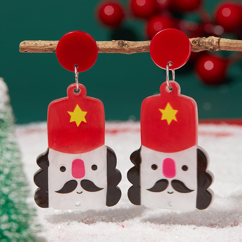 Christmas Series Popular Funny Red Cap Cute Sweater Snowman Pants Drop Earrings for Women unique design Jewelry Present