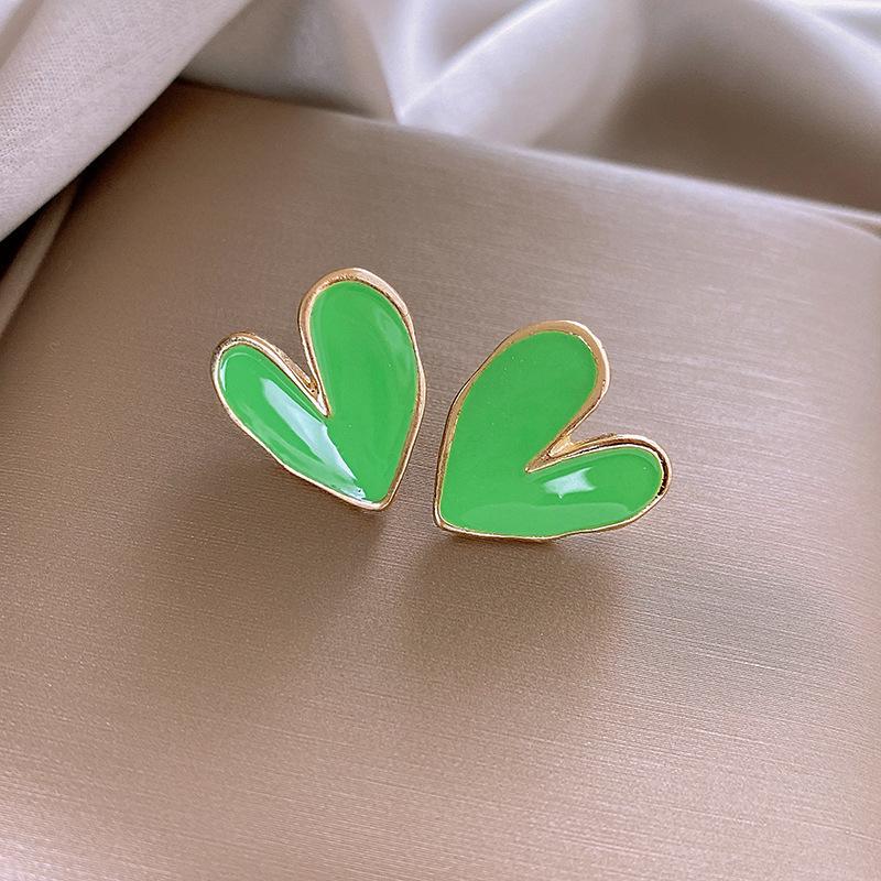 Silver Needle Green Butterfly Flower Pearl Stud Earrings Small Fresh High-end Earrings Earrings Women