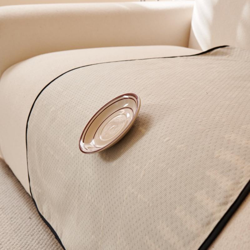Premium Leather Sofa Cushion Autumn And Winter  New Plush One-Piece Straight Non-Slip Seat Cushion Sofa Cover
