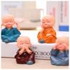 Cute Little Monk Sculpture Resin Crafts Monk Buddha Statue Creative Buddha Statue Table and Cart Decoration 4 Pieces/set