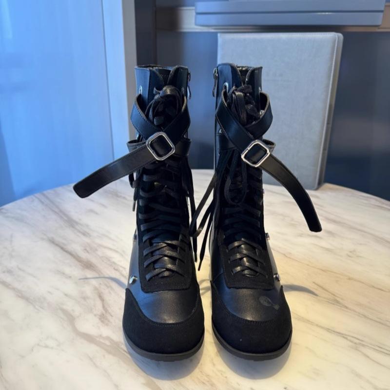 

Боксерские ботинки в стиле легкой роскоши~ ботинки Мартин с боковой молнией на ремешке, новые ботильоны с пряжкой на ремне, ботинки Мартин на плоской подошве, модные ботинки 40 чёрный