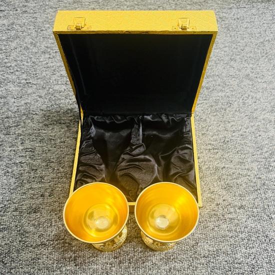 Royal Design Wine Cup Shiny Brass Goblet Glass, Engraved Glass Gift Birthday Gift