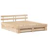 Bed Frame with Headboard Brown 180 x 200 cm Solid Pine Wood