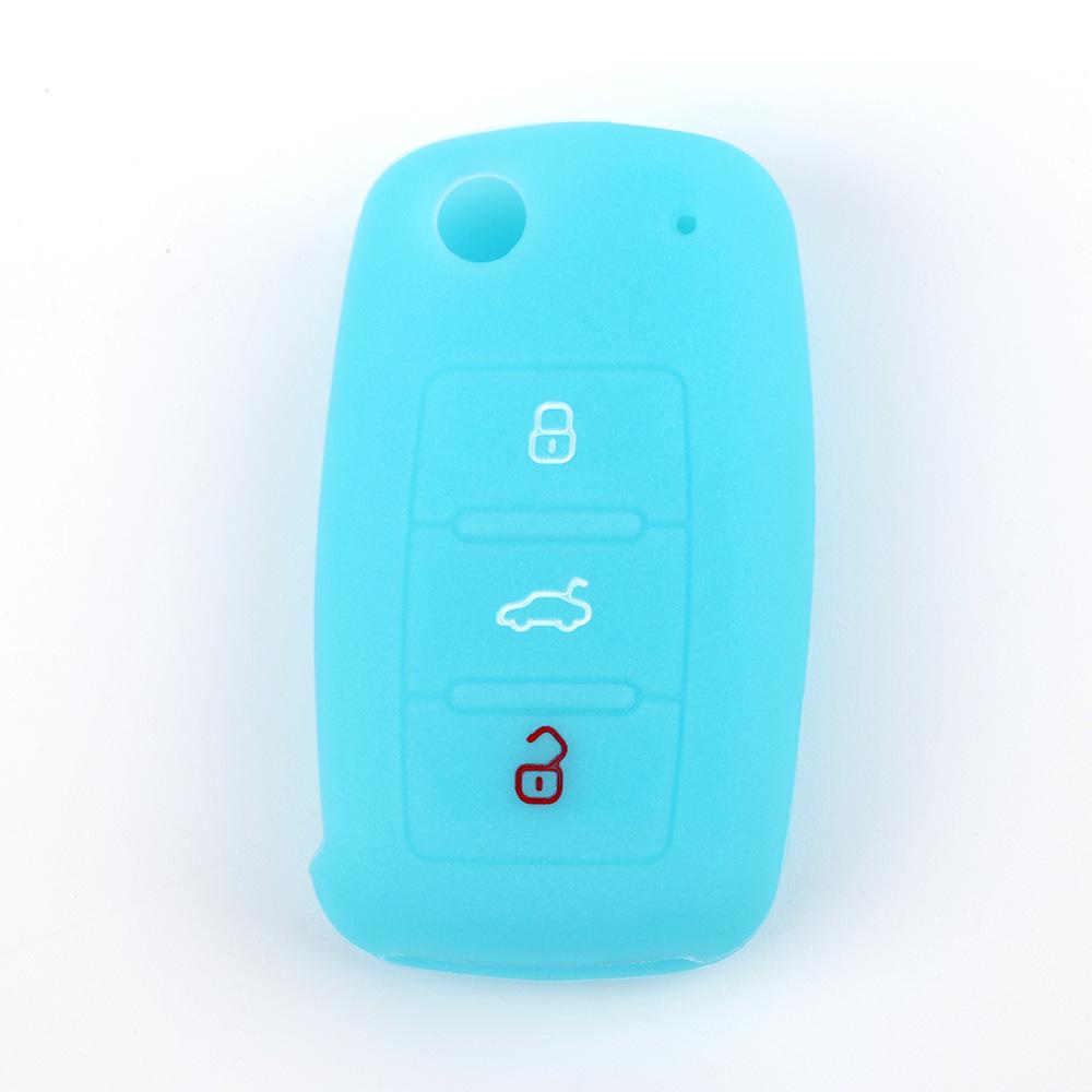 Suitable for Volkswagen Bora Santana Golf Car Silicone Key Cover Soft Rubber Key Bag Remote Control Protective Cover