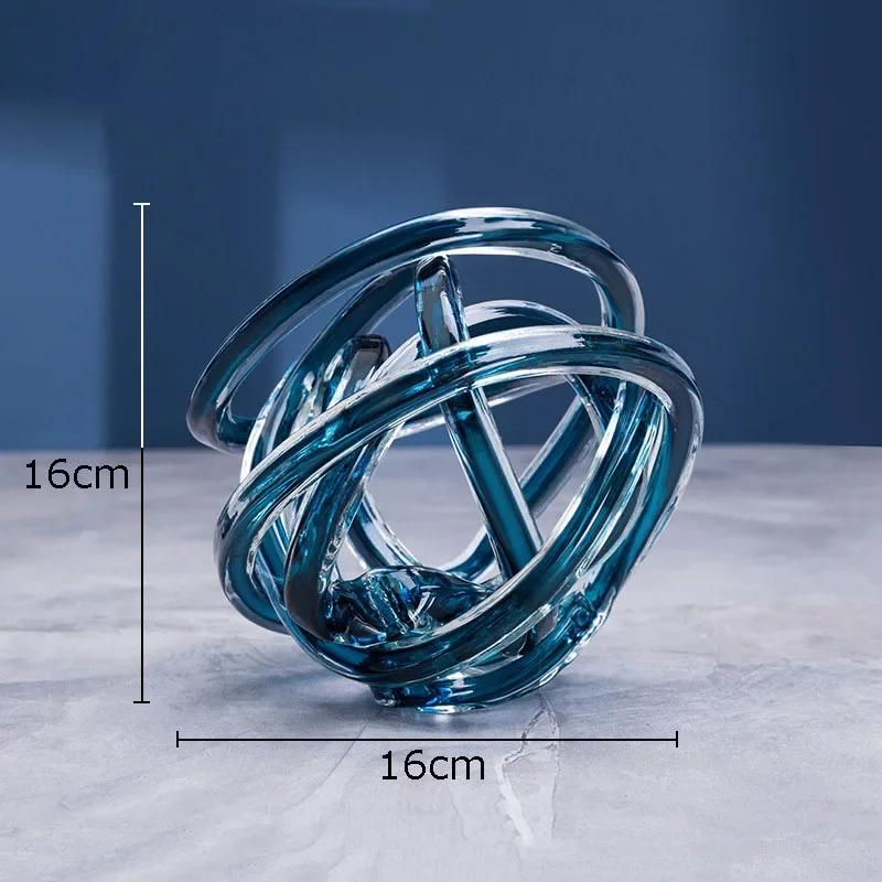 Twisted Coil Creative Transparent Glass Chain Sculpture Desk Decoration Crafts Ornaments Room Aesthetics Decor Modern Artwork