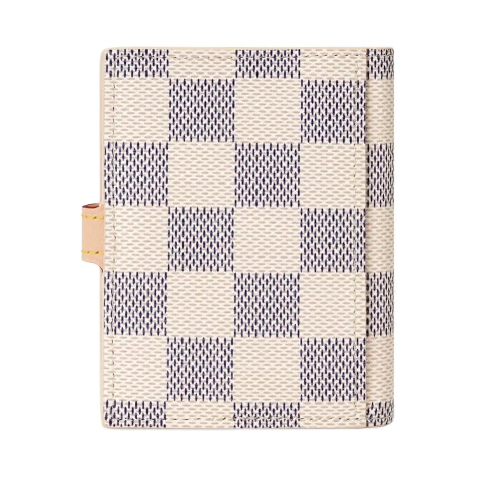Louis Vuitton Classic Checkerboard Design Damier Azur Canvas Card Holder Women Accessories Beige Light-Purple N40948